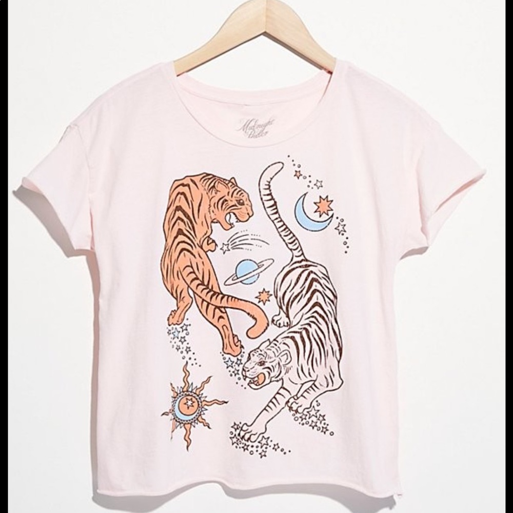 free people circling tigers graphic t